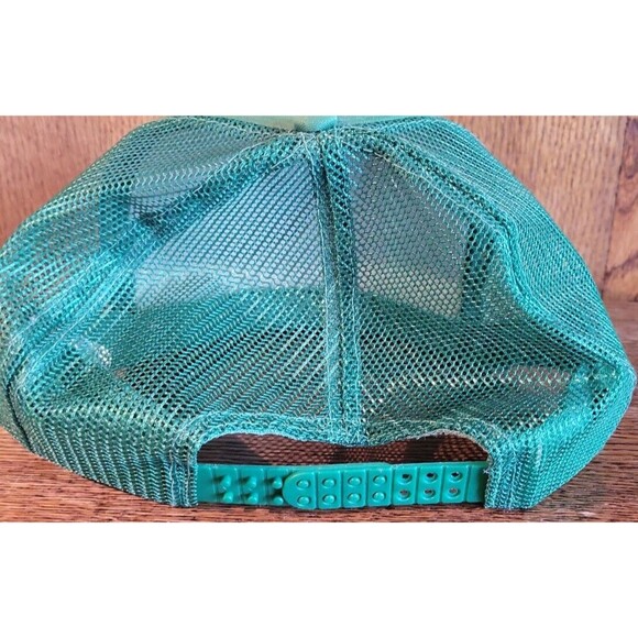 Vintage Oliver John Deere Hand Painted Trucker Green San Sun Hat From Sri Lanka - Picture 6 of 12